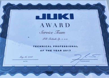 JUKI uhonorowało serwis PB Technik